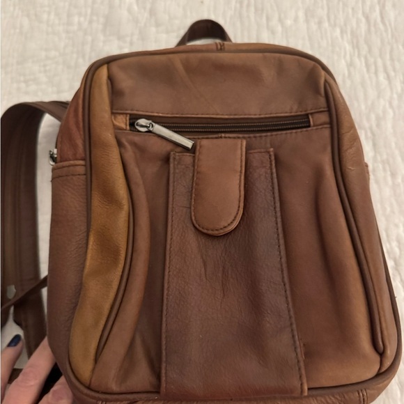 C bags leather backpack can also be shoulder bag. Tan main image 5